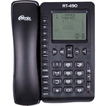 Телефон проводной Ritmix RT-490 черный - Metoo (1)