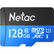 Карта памяти MicroSD 128GB Class 10 U1 Netac P500STN с адаптером SD