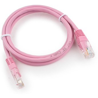 Патч-корд UTP Cablexpert PP12-1M/<wbr>RO кат.5e, 1м, литой, многожильный (розовый) - Metoo (1)