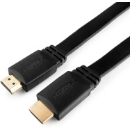 Кабель HDMI Cablexpert CC-HDMI4F-6, 1.8м, v2.0, 19M/19M, плоский кабель, черный, позол.разъемы,экран