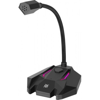 Игровой стрим микрофон Defender Tone GMC 100 USB, LED, черный - Metoo (1)