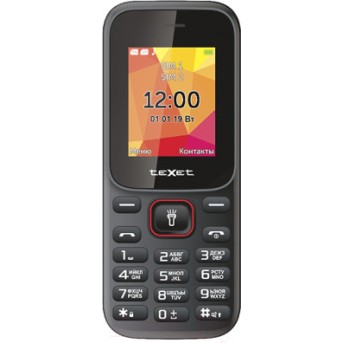 Мобильный телефон Texet TM-124 черный-красный - Metoo (1)