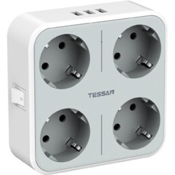 Сетевой фильтр Tessan TS-302-DE серый - Metoo (1)