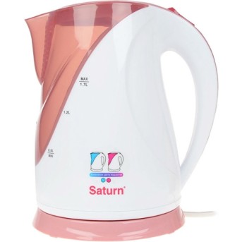 Электрический чайник Saturn ST-EK8014 белый с розовым - Metoo (1)