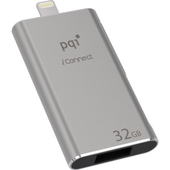 USB флешка 32Gb для Apple PQI iConnect 001 6I01-032GR1001 Серебряная - Metoo (1)