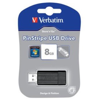 USB Флеш 8GB 2.0 Verbatim 049062 в черную полоску - Metoo (1)