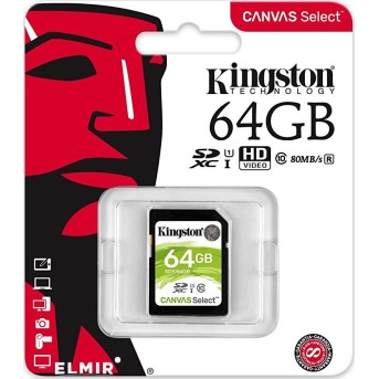Карта памяти SD 64GB Class 10 U1 Kingston SDS/<wbr>64GB - Metoo (1)