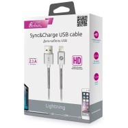 Кабель OLMIO HD, USB 2.0 - lightning, 1.2м, 2.1A, белый