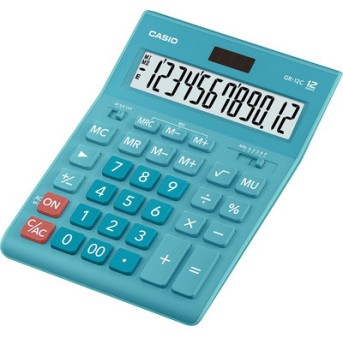 Калькулятор настольный CASIO GR-12C-LB-W-EP бирюза - Metoo (1)