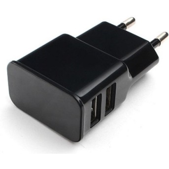 Адаптер питания Cablexpert MP3A-PC-12 100/<wbr>220V - 5V USB 2 порта, 2.1A, черный - Metoo (1)