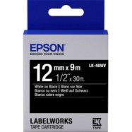 Лента Epson C53S654009 Tape - LK4BWV Vivid White Black 12/9