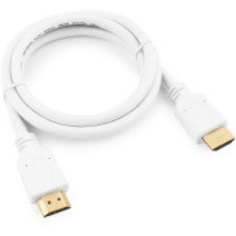 Кабель HDMI Cablexpert CC-HDMI4-W-1M, 1м, v2.0, 19M/<wbr>19M, белый, позол.разъемы, экран, пакет - Metoo (1)