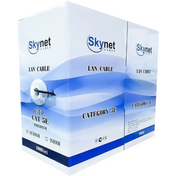 Кабель SkyNet Light UTP indoor 4x2x0,46, медный, FLUKE TEST, кат.5e, однож., 305 м, box, серый - Metoo (1)