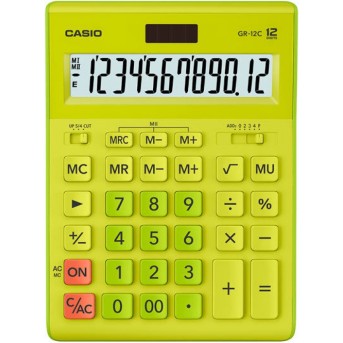 Калькулятор настольный CASIO GR-12C-GN-W-EP салатовый - Metoo (1)