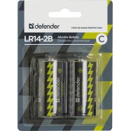 Элемент питания Defender LR14-C Alkaline LR14-2B 2 штуки в блистер