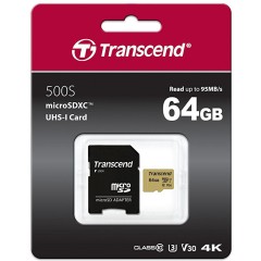 Карта памяти microSD 64Gb Transcend TS64GUSD500S