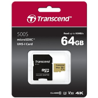 Карта памяти microSD 64Gb Transcend TS64GUSD500S - Metoo (1)
