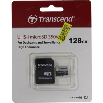 Карта памяти MicroSD 128GB Class 10 U1 Transcend TS128GUSD350V - Metoo (1)