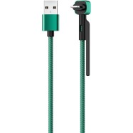 Кабель OLMIO STAND, USB 2.0 - lightning, 1.2м, 2.1A, зеленый