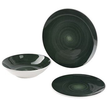Набор посуды Bergner Classique BG BG-10233-GR (12 тарелок) зеленый - Metoo (1)