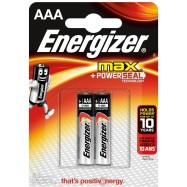 Элемент питания LR03 AAA Energizer MAX Alkaline 2 штуки в блистере.