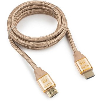 Кабель HDMI Cablexpert, серия Gold, 1,8 м, v1.4, M/<wbr>M, позол.разъ, алюм корпус, нейлон. оплет,коробка - Metoo (1)