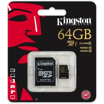 Карта памяти microSD 64Gb Kingston SDCA10 - Metoo (1)