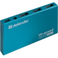 Разветвитель Универсальный Defender Septima Slim USB2.0, 7портов,блок питания2A