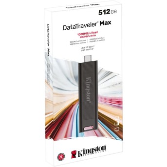 USB Флеш 512GB 3.2G2 Kingston DTMAX/<wbr>512GB Type-C черный - Metoo (1)