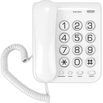 Телефон проводной Texet TX-262 светло-серый - Metoo (1)