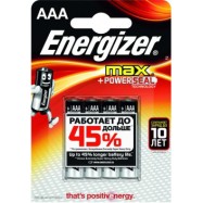 Элемент питания Energizer MAX LR03 AAA Alkaline 4 штуки в блистере