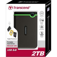 Внешний жесткий диск HDD 2Tb Transcend StoreJet Black/Green