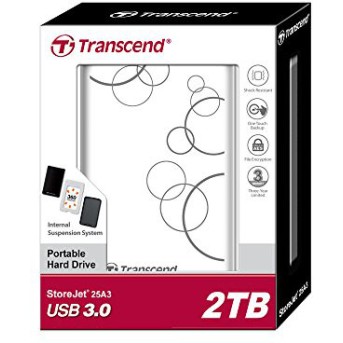 Внешний жесткий диск HDD 2Tb Transcend (TS2TSJ25A3W) - Metoo (1)