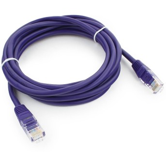 Патч-корд UTP Cablexpert PP12-3M/<wbr>V кат.5e, 3м, литой, многожильный (фиолетовый) - Metoo (1)