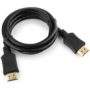 Кабель HDMI Cablexpert CC-HDMI4L-1M, 1м, v1.4, 19M/<wbr>19M, серия Light, черный, позол.разъ, экра, пакет - Metoo (1)