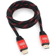 Кабель HDMI Cablexpert, серия Gold, 1,8 м, v1.4, M/M, красный, позол, алюминиевый корпус, коробка