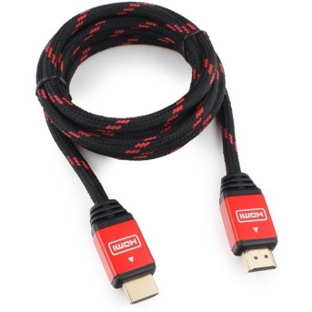 Кабель HDMI Cablexpert, серия Gold, 1,8 м, v1.4, M/<wbr>M, красный, позол, алюминиевый корпус, коробка - Metoo (1)