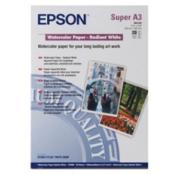Фотобумага A3 Epson C13S041352 20 Л. 190 Г/<wbr>М2 Water Color -Radian White A3+ - Metoo (1)