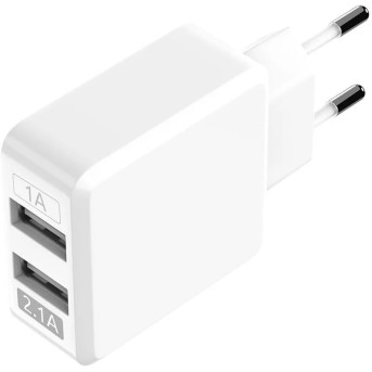 Сетевое зарядное устройство OLMIO USB 2.1A, 2USB - Metoo (1)
