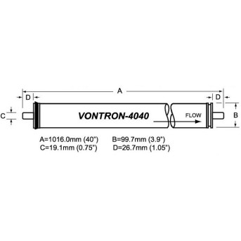 Мембрана обратного осмоса Vontron XLP11-4040 - Metoo (1)