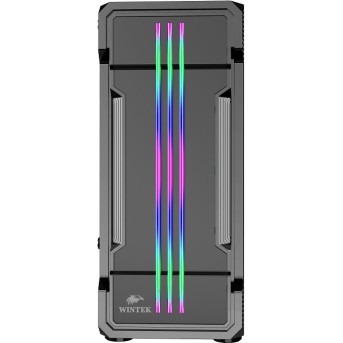Корпус Wintek Flame-V2 D537-B TG, ATX/<wbr>Micro ATX, USB 1*3.0/<wbr>2*2.0, 0,5mm, 1*12cm RGB, Black - Metoo (5)