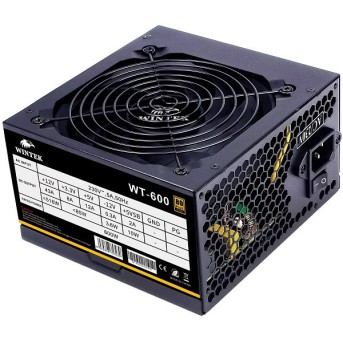 Блок питания Wintek WT-600, 600W, APFC, 20+4, 1*P8 (4+4), 2*P6+2, 6*SATA, 4*MOLEX, 80+ Bronze, black - Metoo (1)