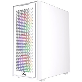 Корпус Wintek Moon PS195-5-W TG, ATX/<wbr>Micro ATX, USB 1*3.0/<wbr>2*2.0, 0,45mm, 4*12cm RGB fan, White - Metoo (3)