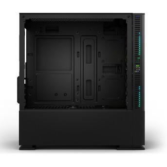 Корпус Wintek Shadow 701-B TG, Micro ATX, USB 1*3.0/<wbr>1*2.0, HD-Audio+Mic, 2*14cm+1*12cm ARGB fan (без контроллера), чёрный - Metoo (2)
