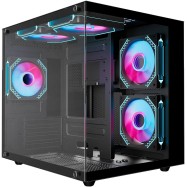 Корпус Wintek Aquarium H101-B TG, mATX, USB 1*3.0/1*2.0, 5*12cm ARGB PWM (контр. + пульт д/у), чёрный