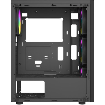 Корпус Wintek Magic L204-B-M TG, ATX/<wbr>Micro ATX, USB1*3.0/<wbr>1*2.0, 0.45mm, 4*12cm FRGB fan, чёрный - Metoo (4)