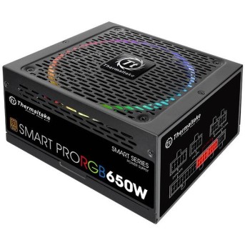 Блок питания Thermaltake Smart Pro RGB 650W/<wbr>Fully Modular/<wbr>APFC/<wbr>14cm RGB Fan, PS-SPR-0650FPCBEU-R - Metoo (1)