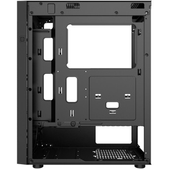 Корпус Wintek Flame-V3 I218-B TG, ATX/<wbr>Micro ATX, USB 1*3.0/<wbr>1*2.0, 0.5mm, 1*12cm RGB, чёрный - Metoo (5)