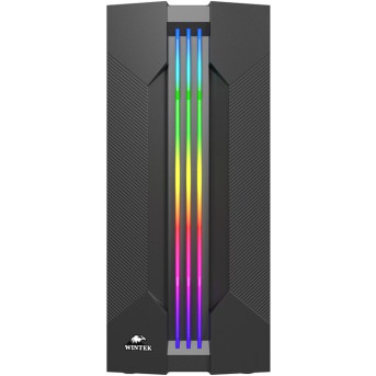 Корпус Wintek Flame-V3 I218-B TG, ATX/<wbr>Micro ATX, USB 1*3.0/<wbr>1*2.0, 0.5mm, 1*12cm RGB, чёрный - Metoo (2)