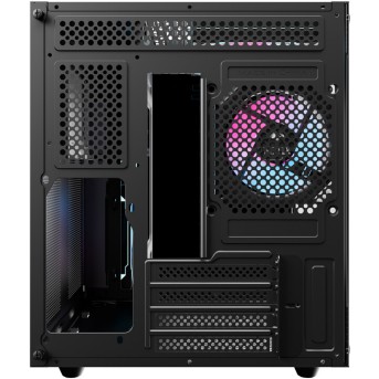 Корпус Wintek Aquarium H101-B TG, mATX, USB 1*3.0/<wbr>1*2.0, 5*12cm ARGB PWM (контр. + пульт д/<wbr>у), чёрный - Metoo (3)